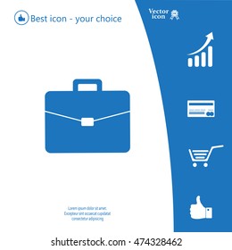 Briefcase icon, vector illustration. 