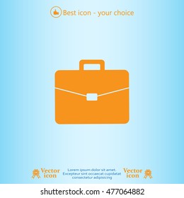 Briefcase icon, vector illustration. 