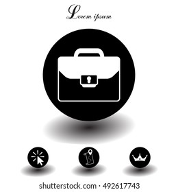 Briefcase icon, vector illustration. 
