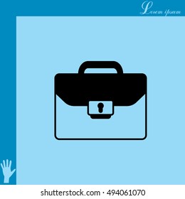 Briefcase icon, vector illustration. 