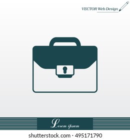 Briefcase icon, vector illustration. 