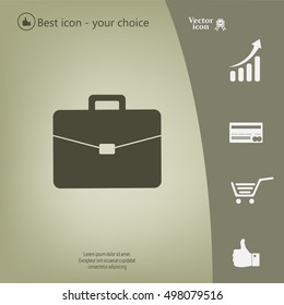 Briefcase icon, vector illustration. 