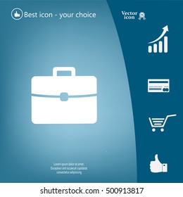 Briefcase icon, vector illustration. 