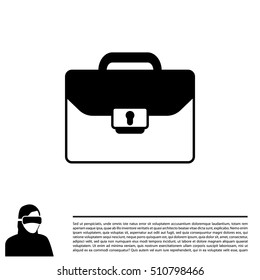 Briefcase icon, vector illustration. 