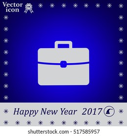 Briefcase icon, vector illustration. 
