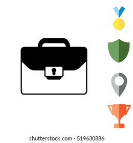 Briefcase icon, vector illustration. 