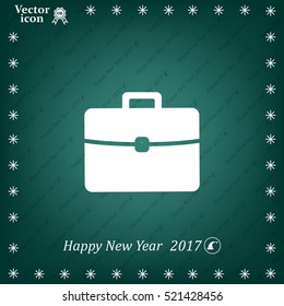 Briefcase icon, vector illustration. 