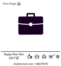 Briefcase icon, vector illustration. 