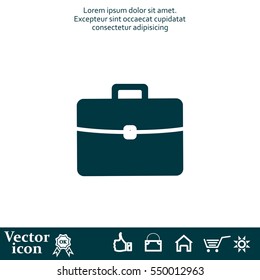 Briefcase icon, vector illustration. 