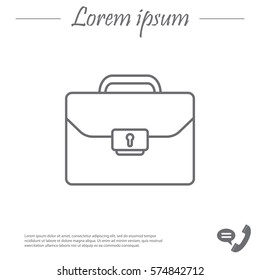 Briefcase icon, vector illustration. 