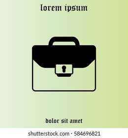 Briefcase icon, vector illustration. 