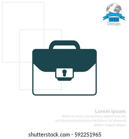 Briefcase icon, vector illustration. 