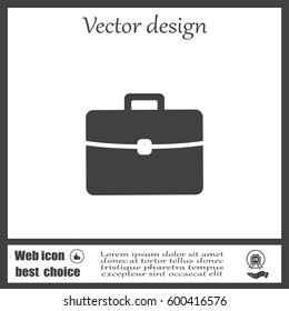 Briefcase icon, vector illustration. 