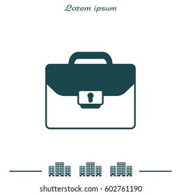 Briefcase icon, vector illustration. 