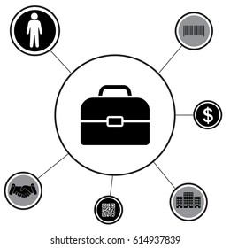 Briefcase icon. vector illustration