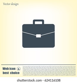 Briefcase icon, vector illustration. 