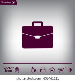 Briefcase icon, vector illustration. 