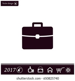 Briefcase icon, vector illustration. 