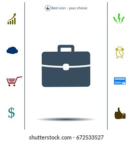 Briefcase icon, vector illustration. 