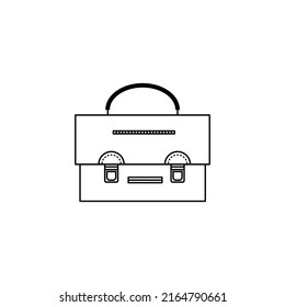 Briefcase icon. Vector illustration of a diplomat with black lines on a white background.