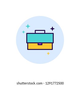 Briefcase Icon Vector Illustration in Filled Style for Any Purpose