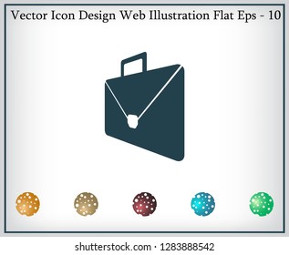 Briefcase icon, vector illustration. Flat design style