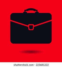 Briefcase icon, vector illustration. Flat design style 