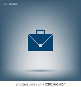 Briefcase icon, vector illustration. Flat design style