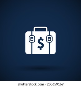 Briefcase icon, vector illustration. Flat design style