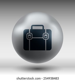 Briefcase icon, vector illustration. Flat design style