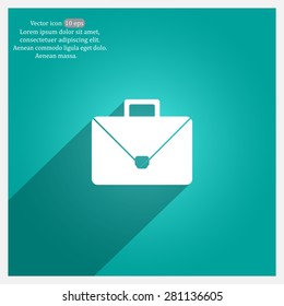 Briefcase icon, vector illustration. Flat design style
