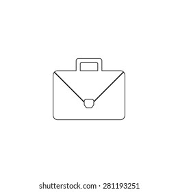 Briefcase icon, vector illustration. Flat design style