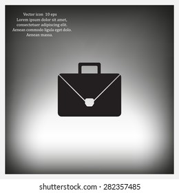 Briefcase icon, vector illustration. Flat design style