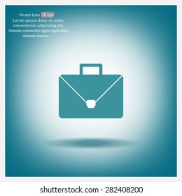 Briefcase icon, vector illustration. Flat design style