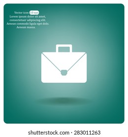 Briefcase icon, vector illustration. Flat design style