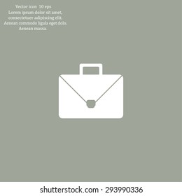 Briefcase icon, vector illustration. Flat design style