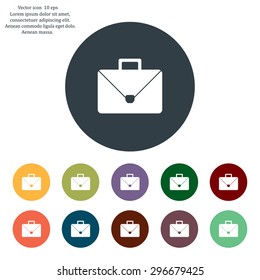 Briefcase icon, vector illustration. Flat design style