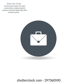 Briefcase icon, vector illustration. Flat design style
