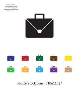 Briefcase icon, vector illustration. Flat design style