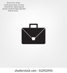 Briefcase icon, vector illustration. Flat design style