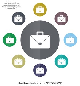 Briefcase icon, vector illustration. Flat design style