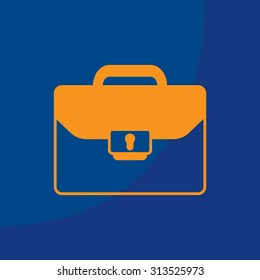 Briefcase icon, vector illustration. Flat design style
