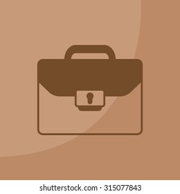 Briefcase icon, vector illustration. Flat design style