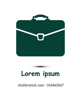 Briefcase icon, vector illustration. Flat design style 
