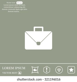 Briefcase icon, vector illustration. Flat design style