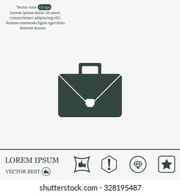 Briefcase icon, vector illustration. Flat design style