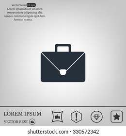 Briefcase icon, vector illustration. Flat design style