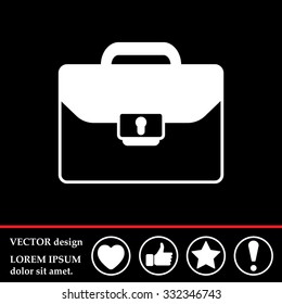 Briefcase icon, vector illustration. Flat design style
