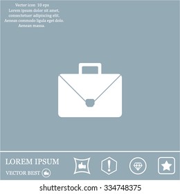 Briefcase icon, vector illustration. Flat design style