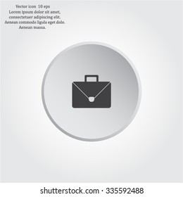 Briefcase icon, vector illustration. Flat design style